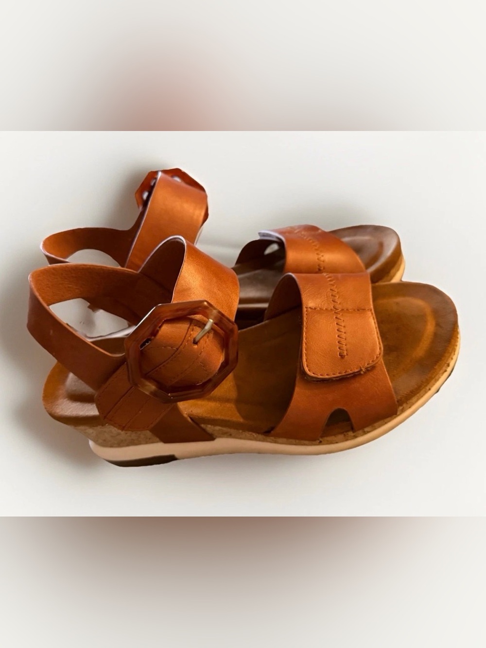 Gorgeous Pierre Dumas Lyra women's platform wedge sandal in Natural Color Sz 7!